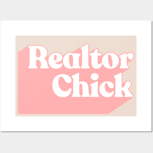 Retro 80s Styled REALTOR CHICK Typographic Design Posters and Art